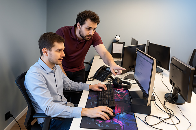 Веб-разработчики работают над проектом